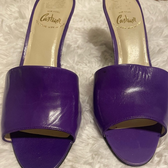 Purple NWOT leather mules size 8.5 M - Picture 4 of 8